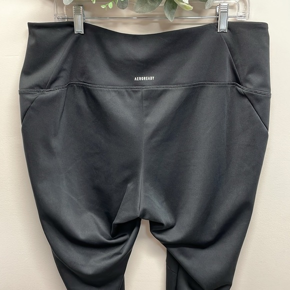 NEW Adidas Aeroready Glam On Black Training Tights Leggings 3X - Picture 5 of 16